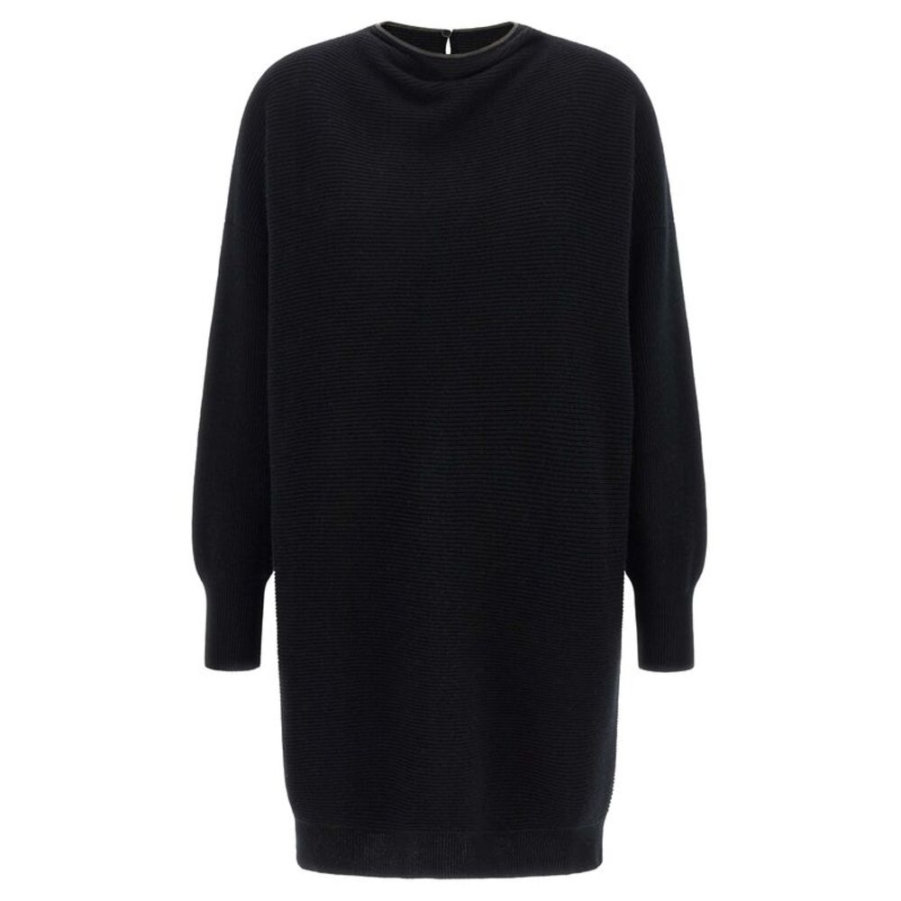 Brunello Cucinelli Black Virgin Wool Short Women's Dress
